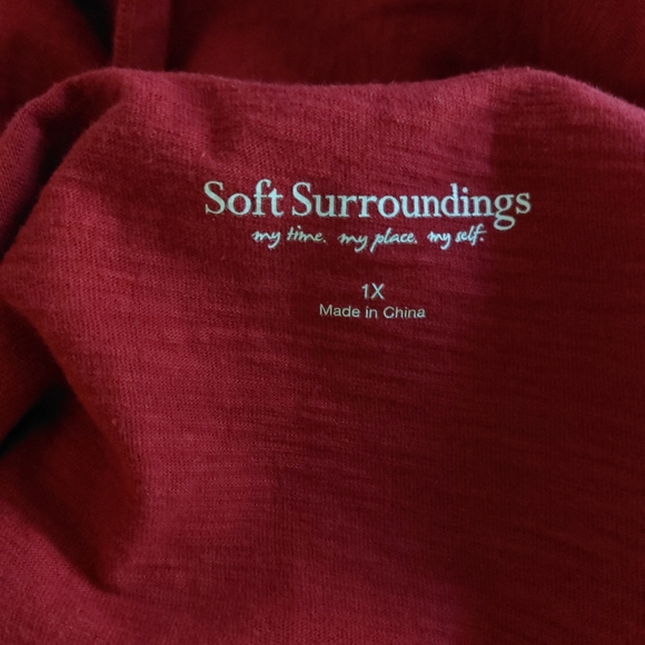 Soft Surroundings Plus Size 1X Shoulder Cut-Out Cotton Short Sleeve T-shirt Top - Picture 7 of 8